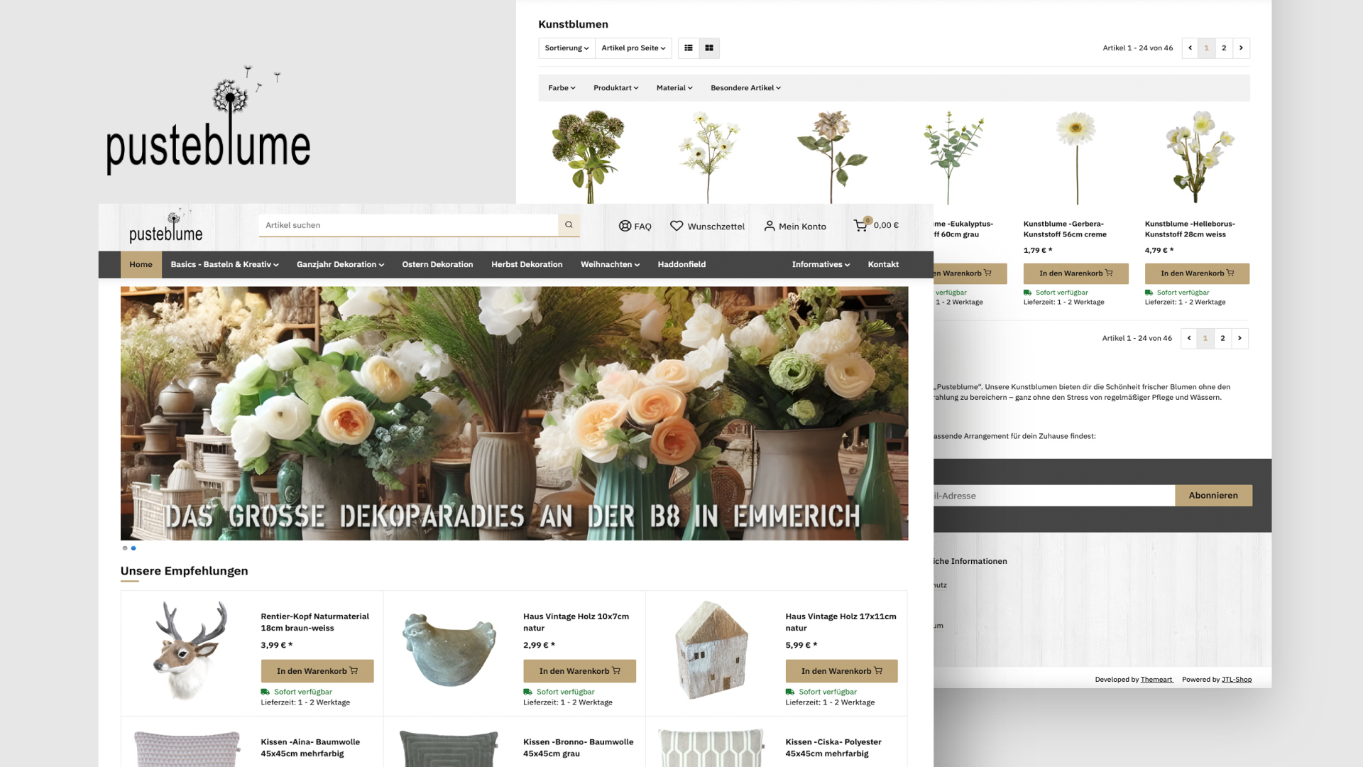 Renaissance des Pusteblume-Shops: Vom ersten Design zum modernen Redesign