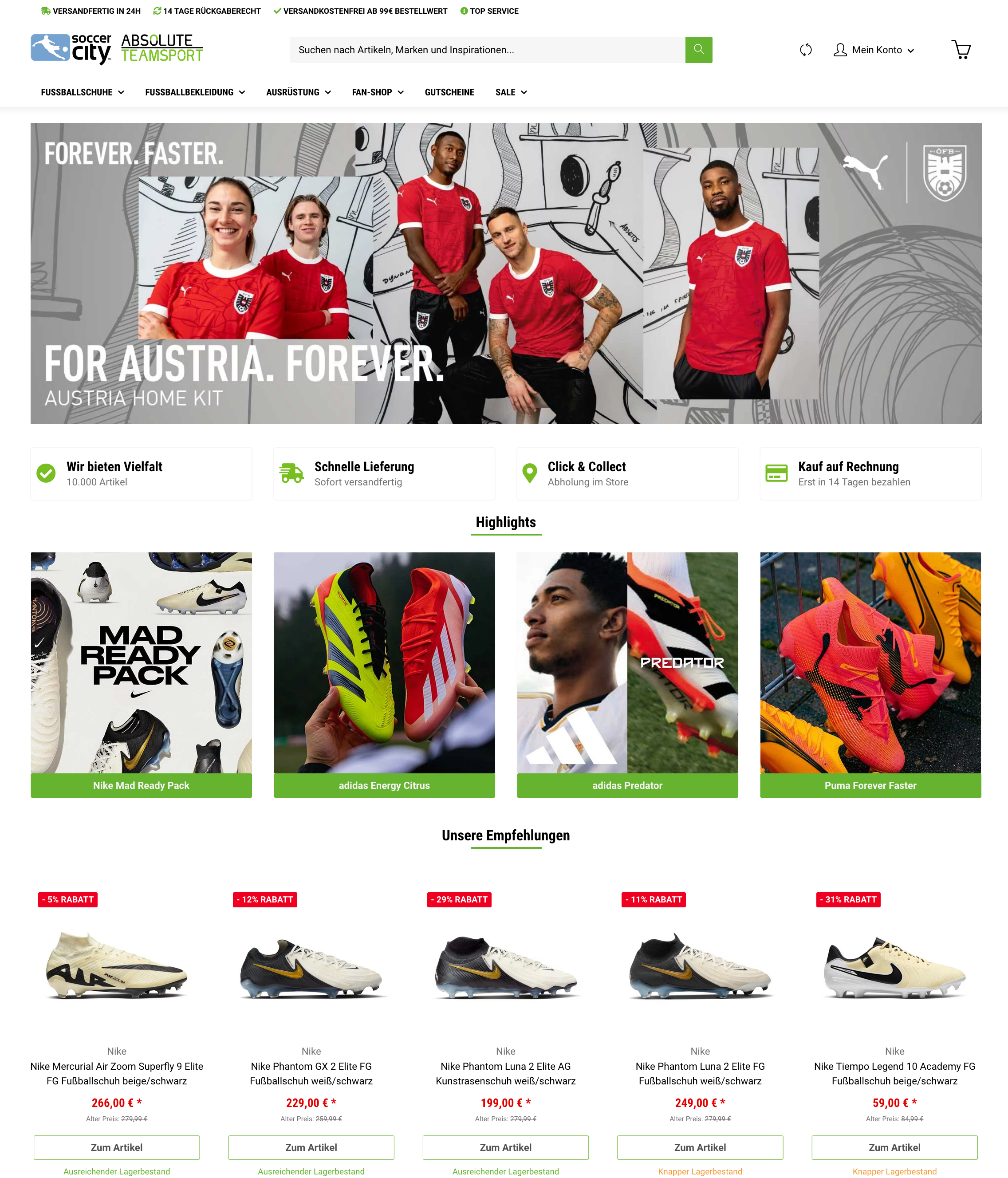 JTL Shop Startseite soccercity