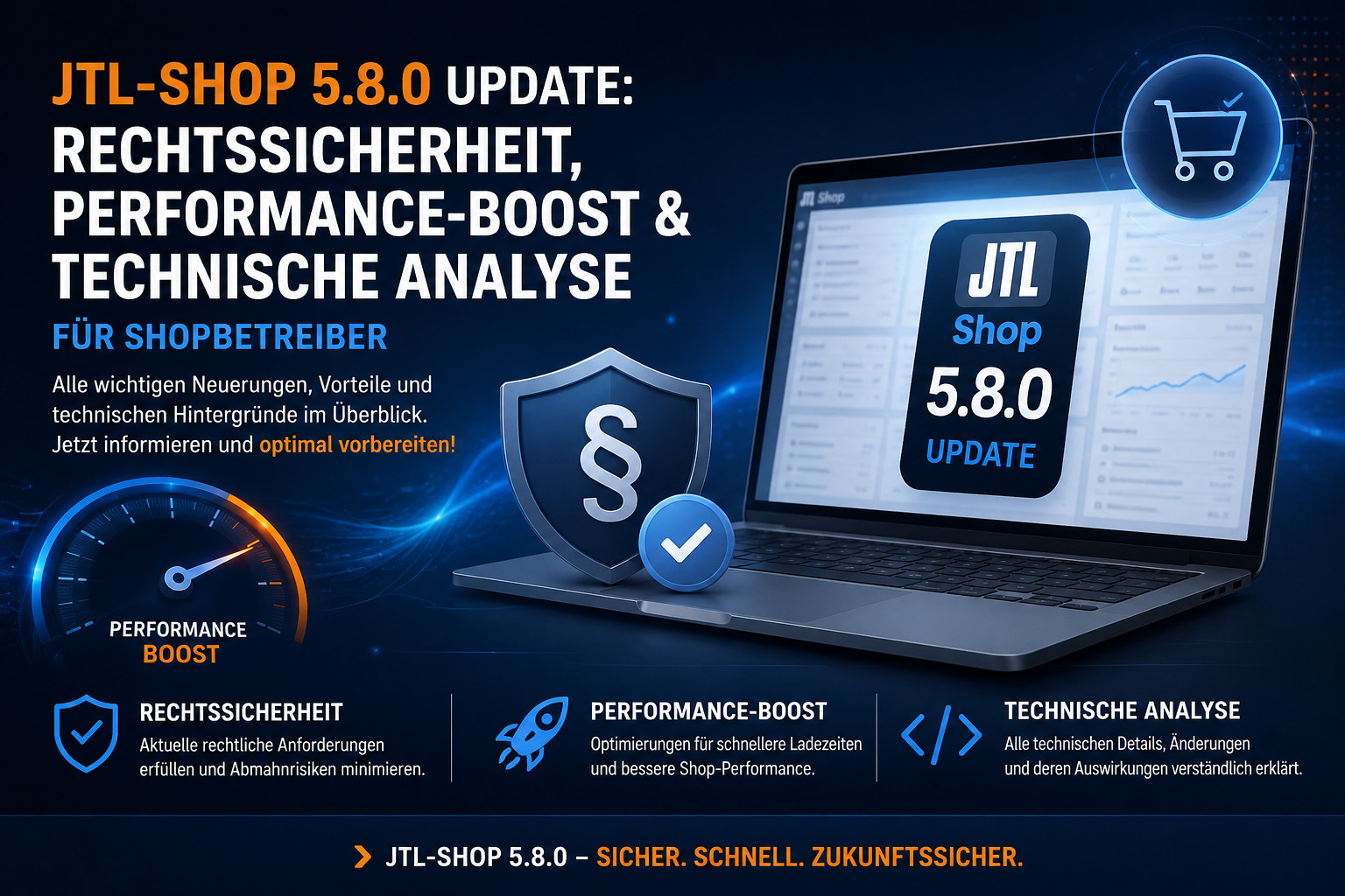 JTL-Shop 5.8.0 Update: Rechtssicherheit, Performance-Boost & technische Analyse für Shopbetreiber